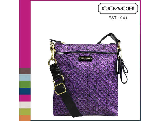 Coach Taylor Snake Print Swingpack in Purple