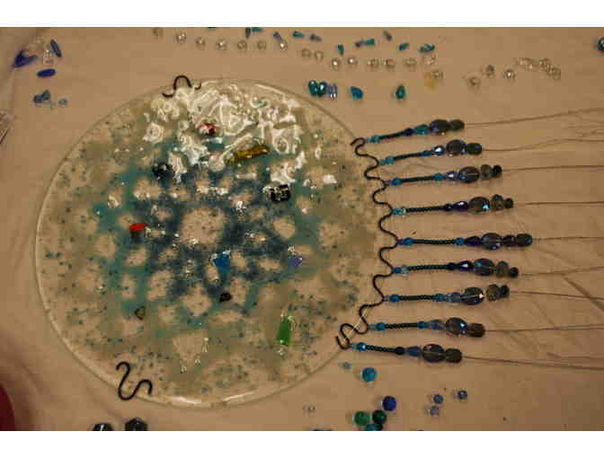 Fourth Grade Class Project: Fused Glass and Bead Dream Catcher
