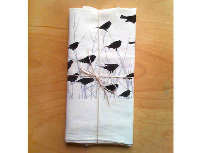 Flock of BlackBirds Flour Sack Kitchen Towels - Set of 2