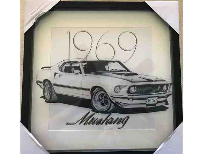 1969 Mustang Layered Picture - Framed