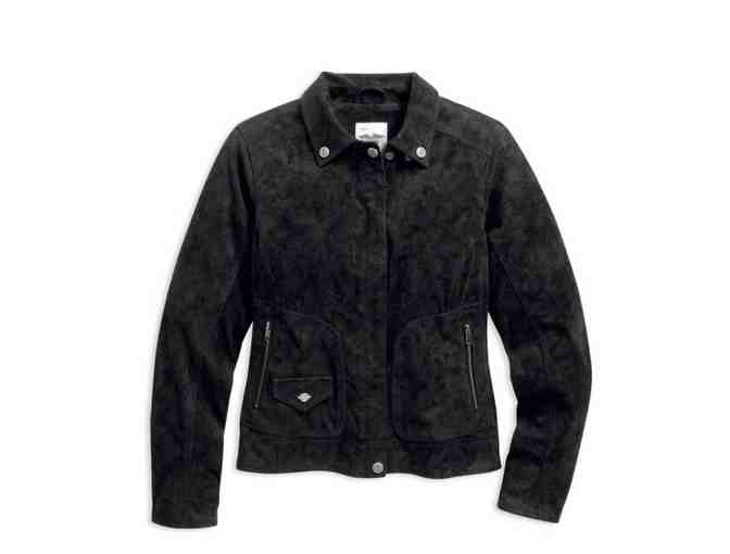 Harley-DavidsonÃÂ® Women's Soar Sueded Jacket, Black Suede Leather Size 2XL