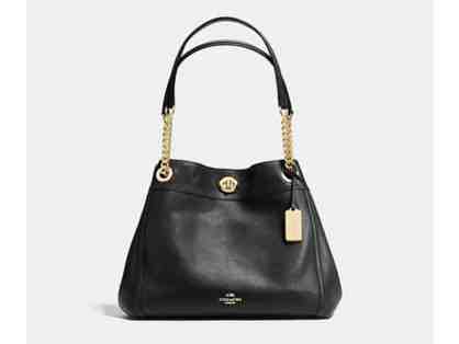 COACH Turnlock Edie Shoulder Bag (Black)
