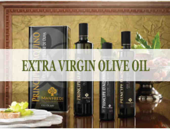 Basket of Imported Olive Oils and Vinegar