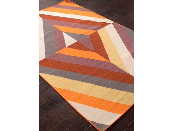 En Casa By Luli Sanchez Flat-Weave Tangerine/Ketchup Wool Rug 8x11