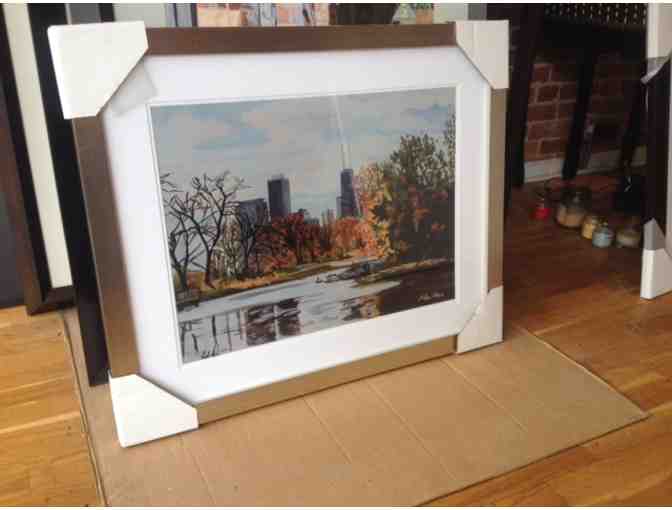 North Pond, Framed and Matted Limited Edition Print by Josh Moulton
