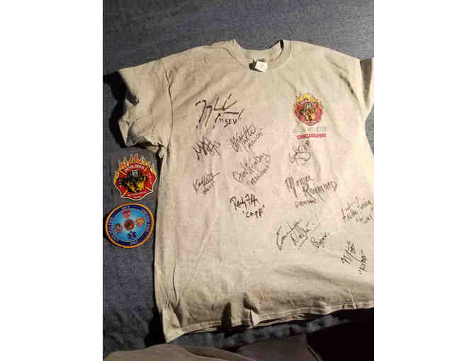 Chicago Fire TV Show - Tshirt autographed by cast, firehouse tour & lunch for 4
