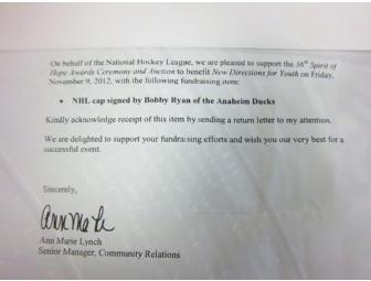 NLH Cap signed by Anaheim Ducks Bobby Ryan