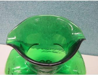 4-H Green Glass Water Jug