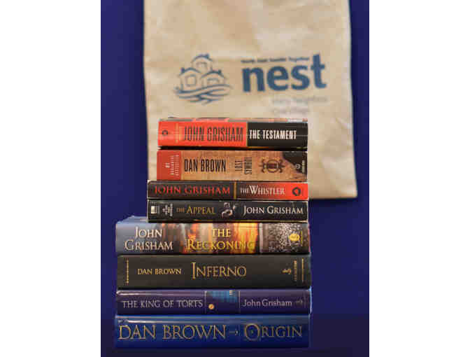 Fiction on Steroids - Dan Brown + John Grisham 8-pack and NEST Book Bag ($50 value)