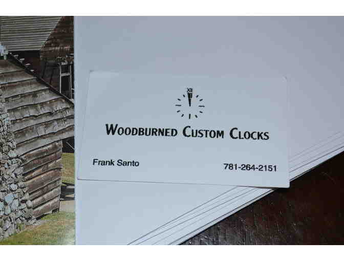 Wood-burned Custom Clock of Historic Saugus Iron Works