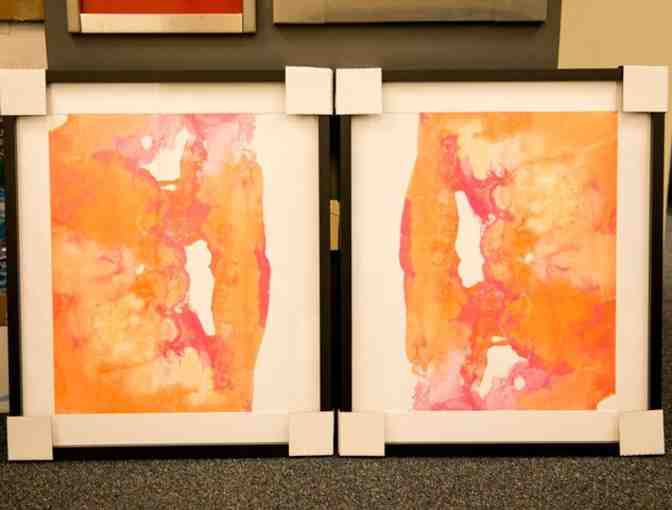 CDC Designs- -Two Large Orange and Coral Prints - Photo 1