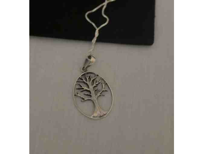 Sterling silver tree of life earrings and necklace