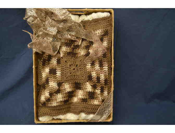 Lovely Brown and White Afghan Blanket