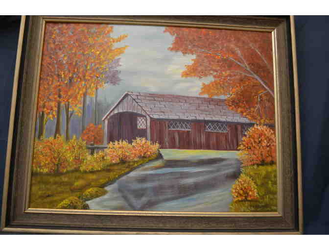 22x28 Pastel Painting 'Covered Bridge'