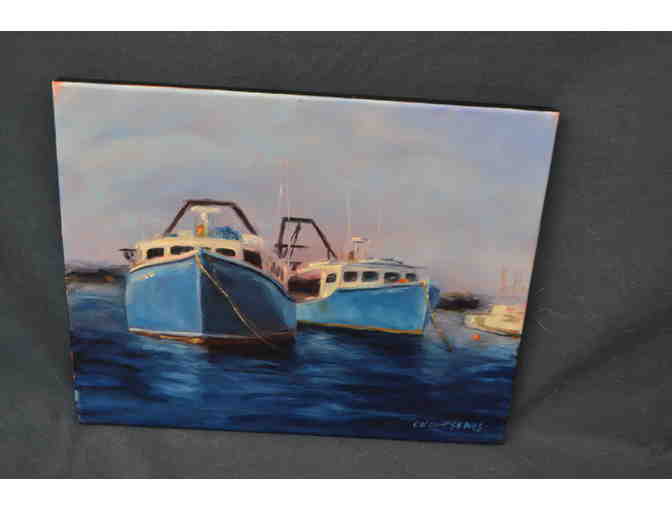 'Blue Boats' Painting