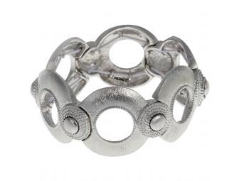 Lady's Calvin Klein Cashmere Shawl with Silver-toned Necklace