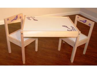 Charming Children's 'Tea For Two' Table, Chairs & China Tea Set