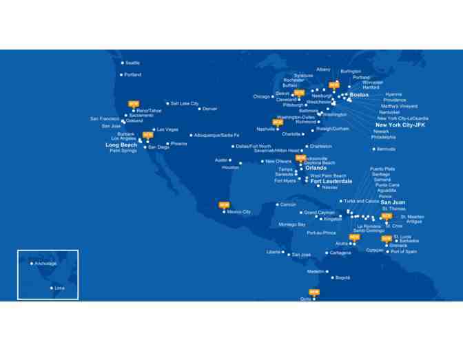 Two Roundtrip Travel Certificates Anywhere JetBlue Flies