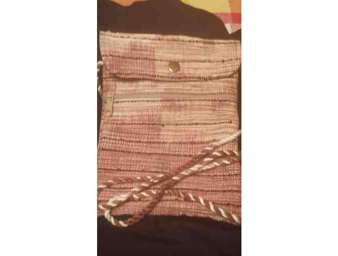 Narda's brand Brown striped purse-Philippines