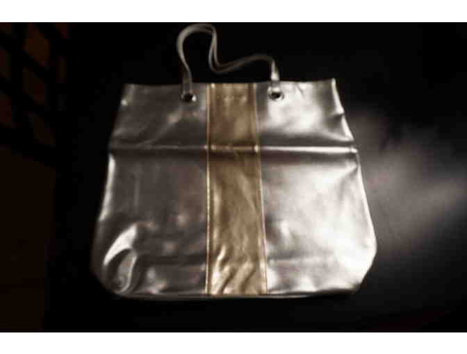 Silver and Gold Clinique Tote