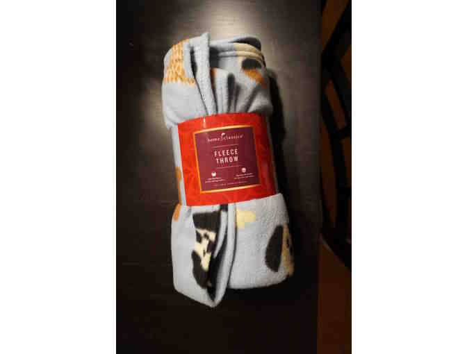 Fleece Throw with Dog Print