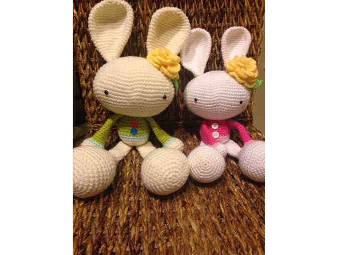 Handmade Springtime Bunnies- Set of Two