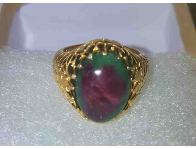 Ruby Zoisite Ring Size 9