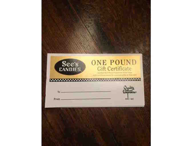 One-pound See's Candies Certificate