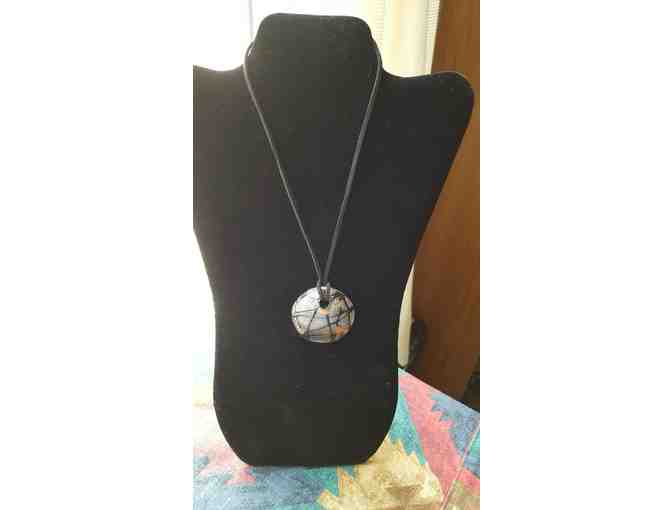 Large Glass Pendant and corded necklace