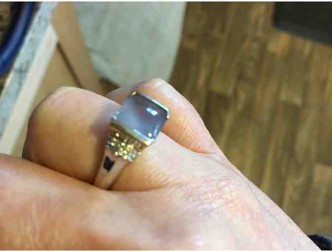 14k White Gold Chalcedony Ring - Size 8