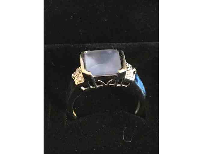 14k White Gold Chalcedony Ring - Size 8