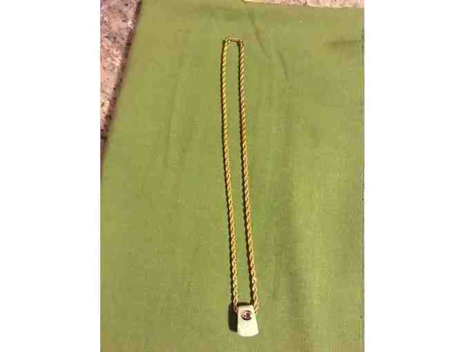 14k Gold and Jade Necklace - 24'