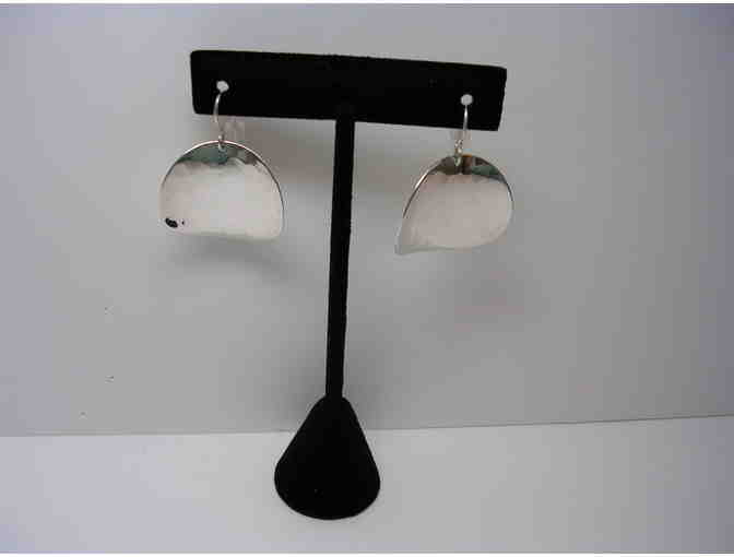 Sterling Silver Hammered Concave Disk Earrings