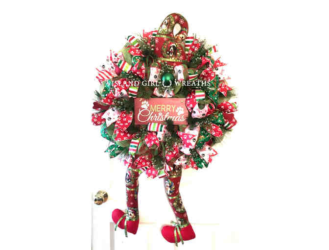 Christmas Elf Dog Wreath