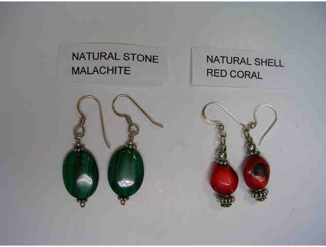 Natural Stone and Silver Earrings