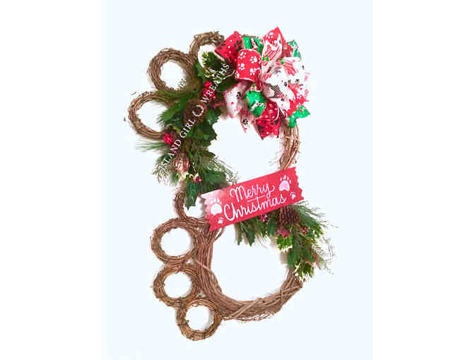 Christmas Dog Paw Wreath