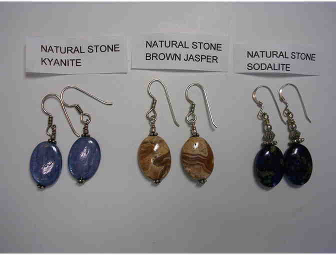 Assorted Natural Stone and Silver Earrings (5)