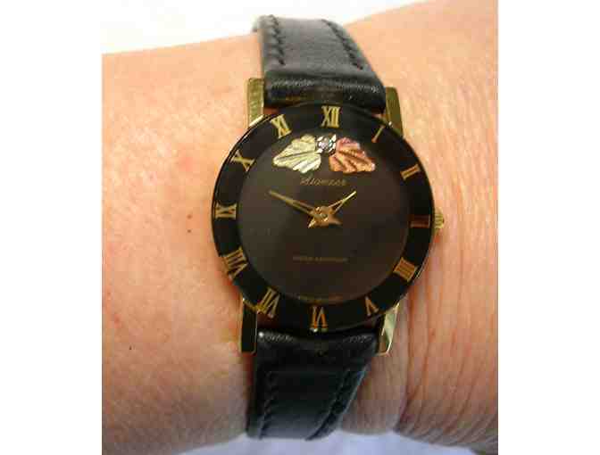 Ladies Black Hills Gold and Diamond Wrist Watch