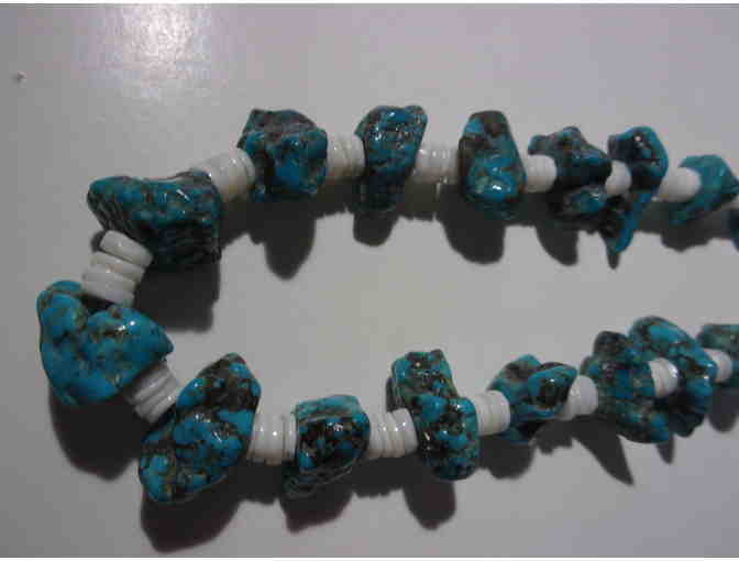 Chunk Turquoise and Shell Necklace
