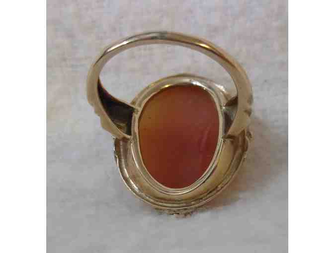 Vintage 10K Gold Cameo Ring Size 5