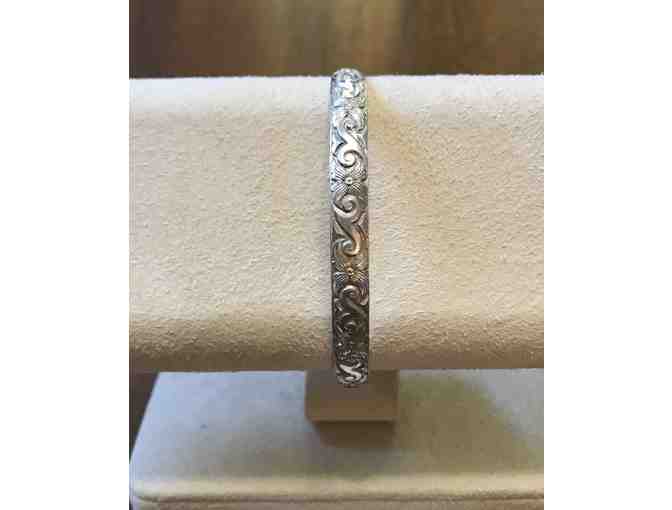Sterling Silver Signed Vintage Engraved Cuff