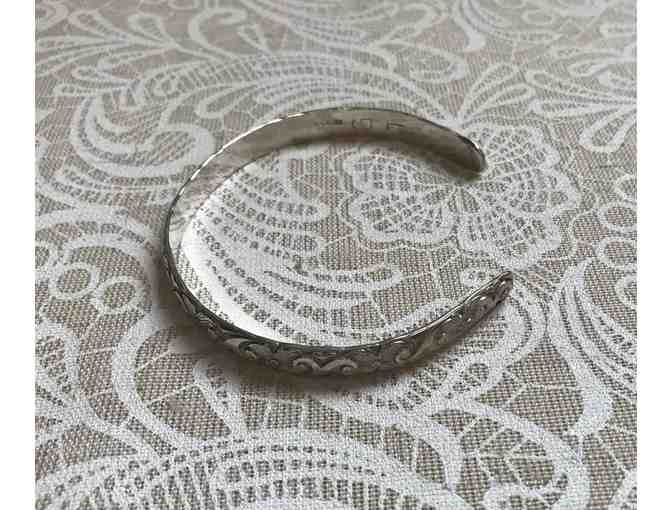 Sterling Silver Signed Vintage Engraved Cuff