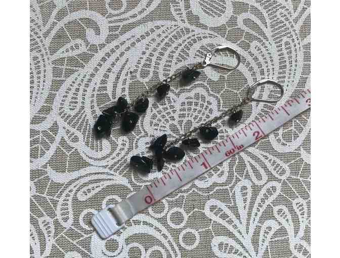 Obsidian Chip and Sterling Silver Earrings