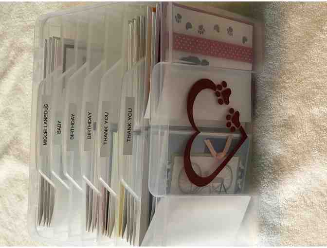 Set of 84 Handcrafted Greeting Cards WITH Organizer!
