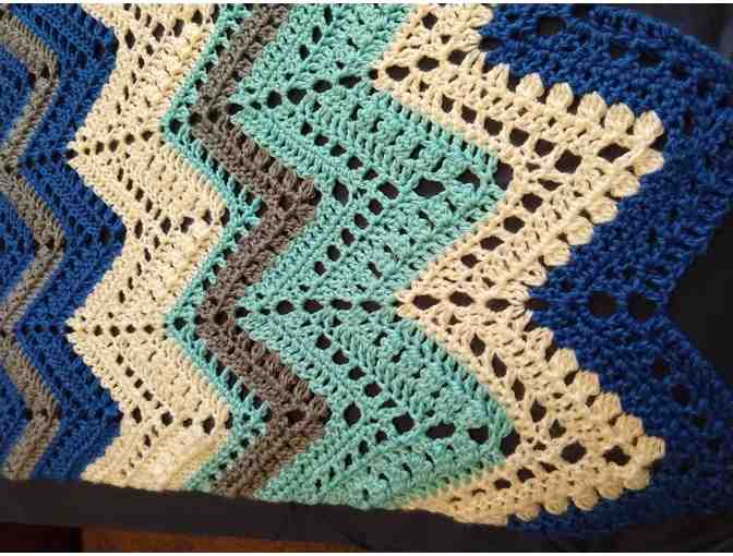 Handmade Crocheted Ripple Afghan