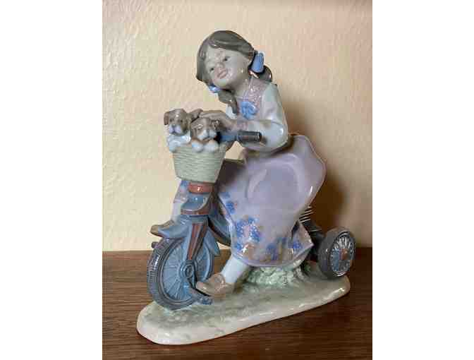 Lladro Girl with Puppies