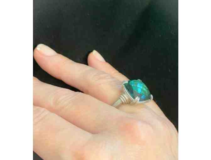 Judith Ripka Silver & Green Quartz Ring