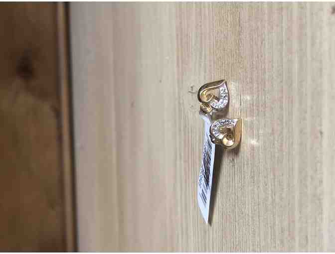 Gold and Diamond Heart Earrings