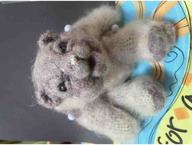 Unique Hand-Dyed, Spun, Felted Vintage Teddy Bear