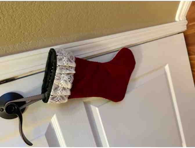 Quilted Christmas Stocking w/Lace